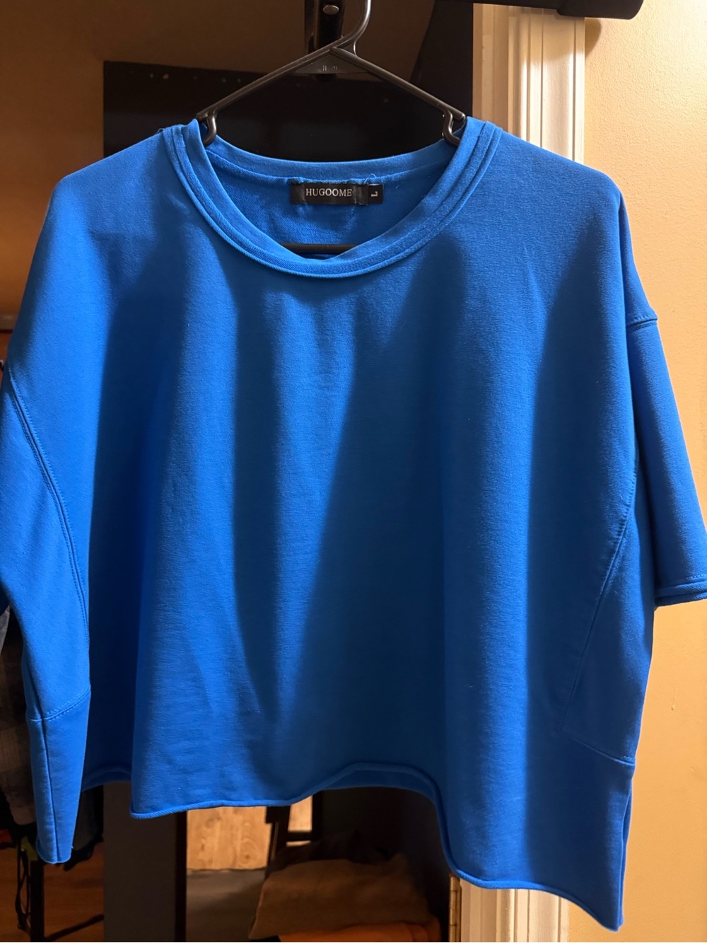 HUGO Royal Blue Short Sleeve Boxy Sweatshirt